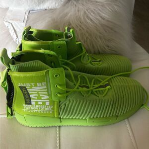 Lime Green High-Top Athletic Sneakers